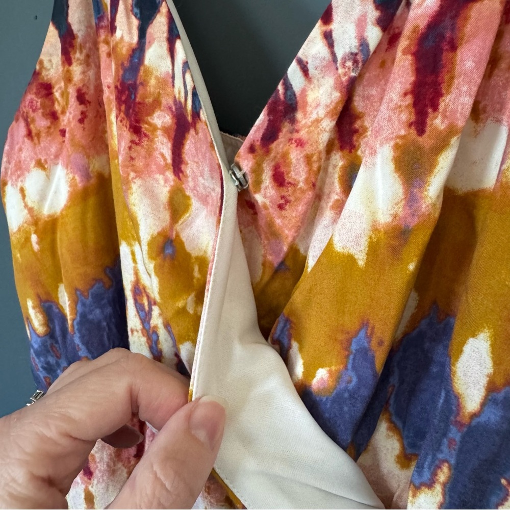 One Clothing Los Angeles Tie-Dye Maxi Dress Size Medium Colorful Bohemian Chic - Picture 6 of 11
